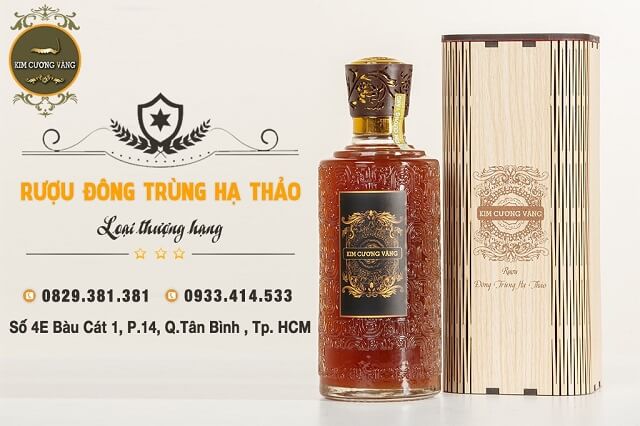 Rượu đông trùng hạ thảo kim cương vàng