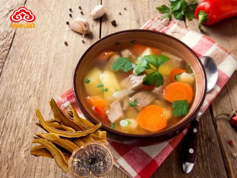 Soup nấm linh chi rau củ giúp điều trị mất ngủ