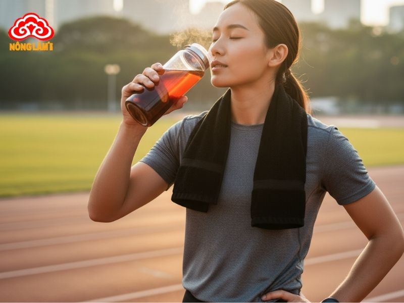 Uống nước nấm linh chi sau khi tập thể dục