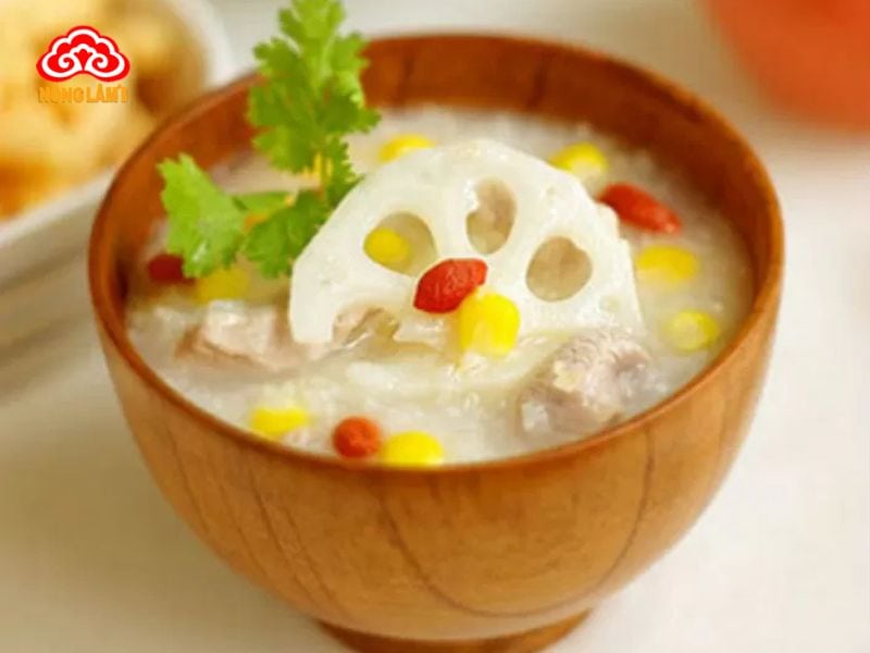 Cháo nấm linh chi hạt sen