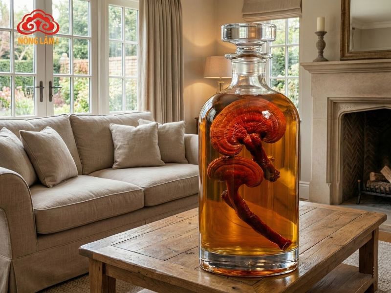 Rượu Rấm Linh Chi: Công Dụng Và Hướng Dẫn Ngâm Rượu Đúng Cách 9 Rượu nấm linh chi nếp cái hoa vàng nguyên chất