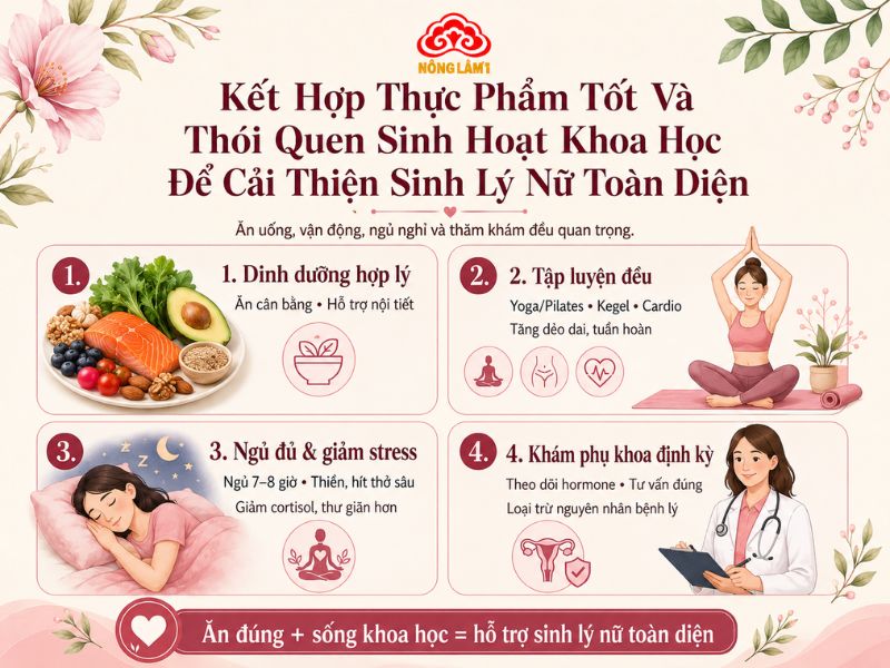 Thói quen sinh hoạt khoa học cải thiện sinh lý nữ toàn diện