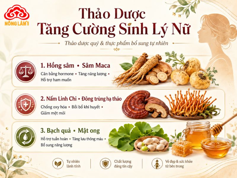 Các loại thảo dược tốt cho sinh lý nũ