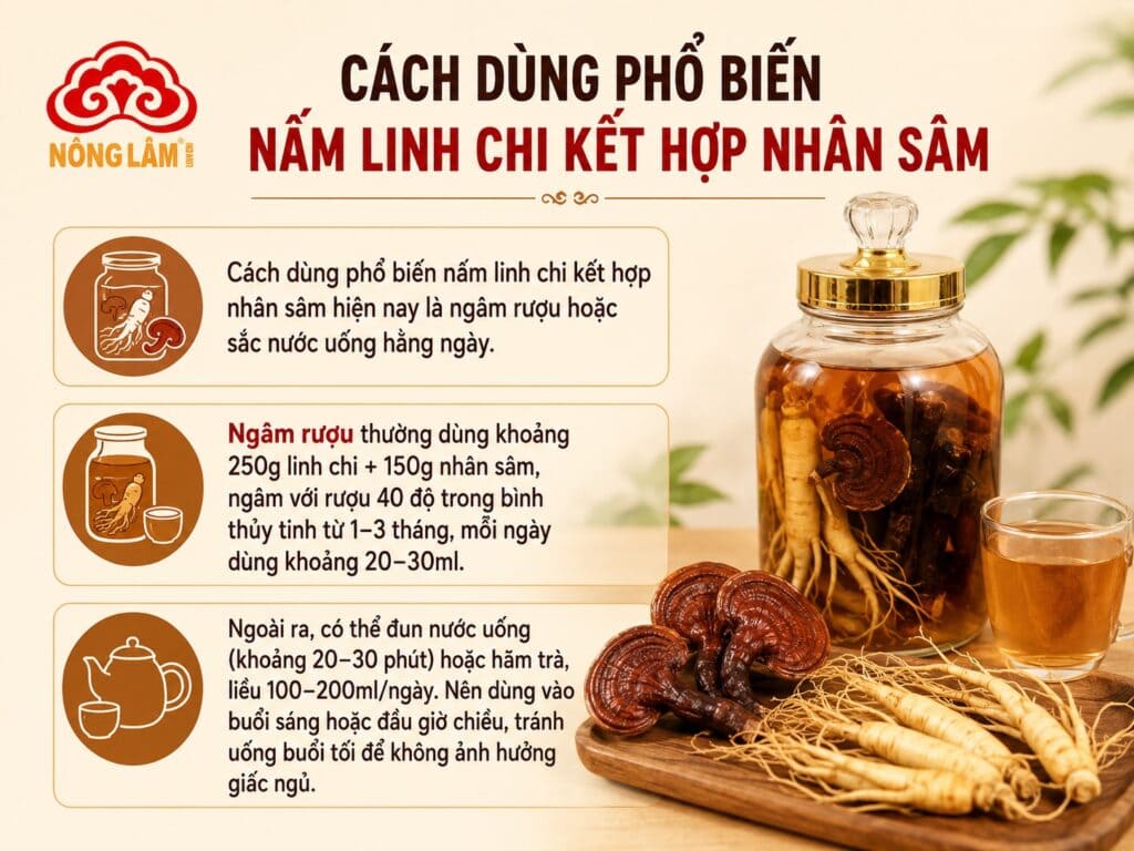 Nấm Linh Chi Kết Hợp Với Nhân Sâm Có Tốt Không? 10 Cách kết hợp nấm linh chi và nhân sâm hiệu quả